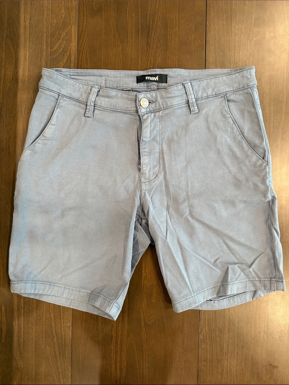 Mavi Men's Light Blue Flat Front Chino Shorts